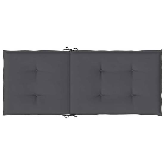 Coussins de chaise de jardin dossier haut polyester anthracite 120 x 50 x 2 cm - PANGIVO - Image 7