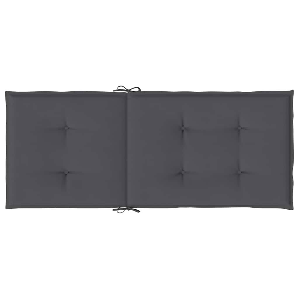 Coussins de chaise de jardin dossier haut polyester anthracite 120 x 50 x 2 cm - PANGIVO - Image 7