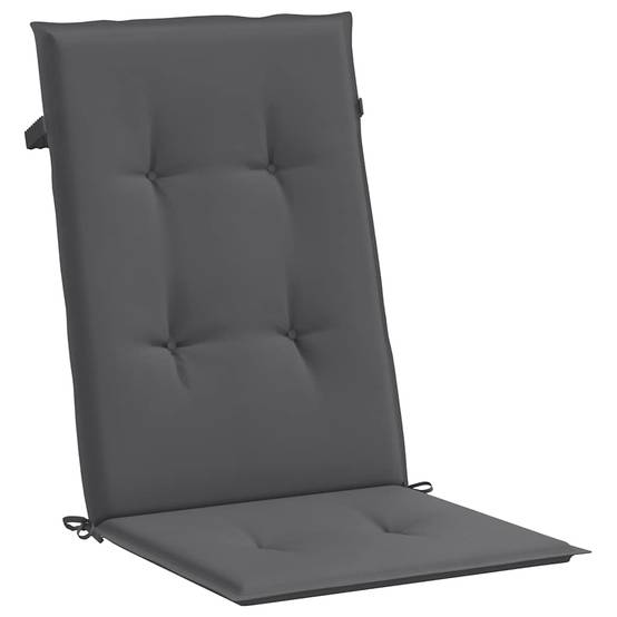 Coussins de chaise de jardin dossier haut polyester anthracite 120 x 50 x 2 cm - PANGIVO - Image 5