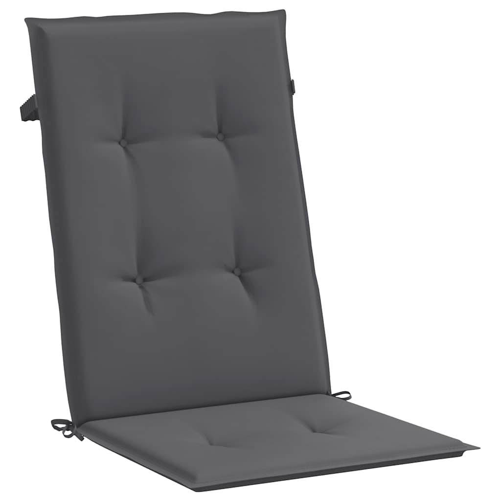 Coussins de chaise de jardin dossier haut polyester anthracite 120 x 50 x 2 cm - PANGIVO - Image 5