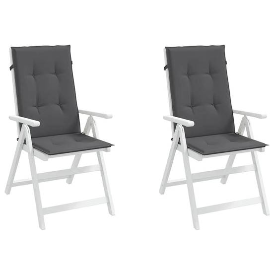 Coussins de chaise de jardin dossier haut polyester anthracite 120 x 50 x 2 cm - PANGIVO - Image 4
