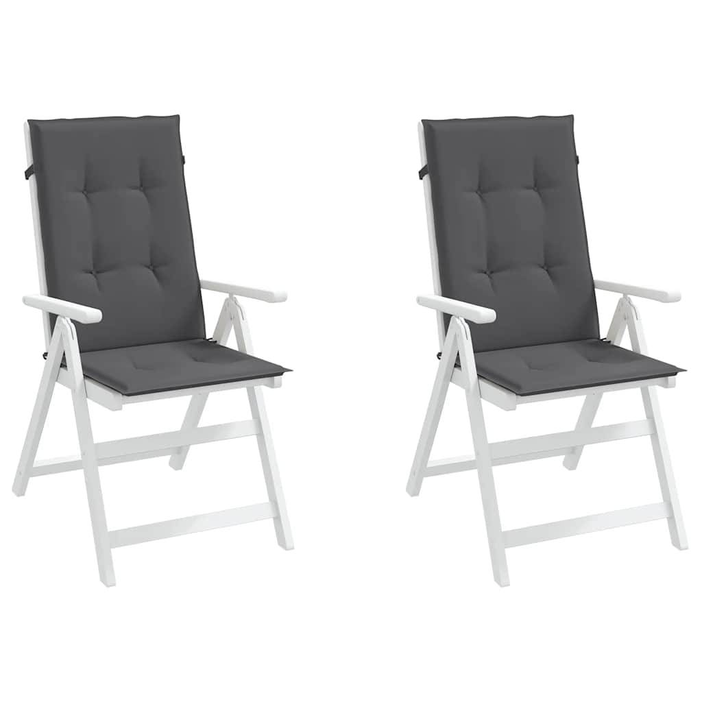 Coussins de chaise de jardin dossier haut polyester anthracite 120 x 50 x 2 cm - PANGIVO - Image 4