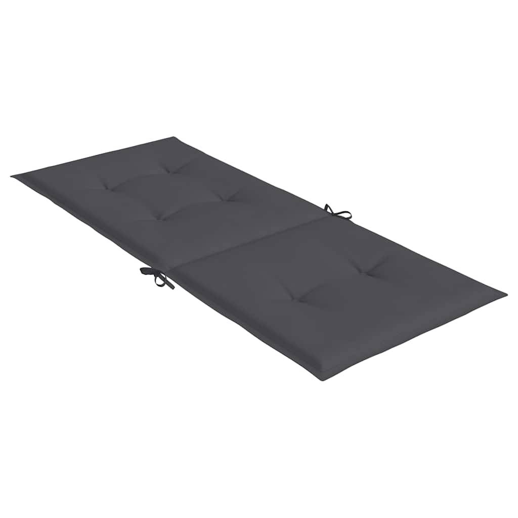 Coussins de chaise de jardin dossier haut polyester anthracite 120 x 50 x 2 cm - PANGIVO - Image 6