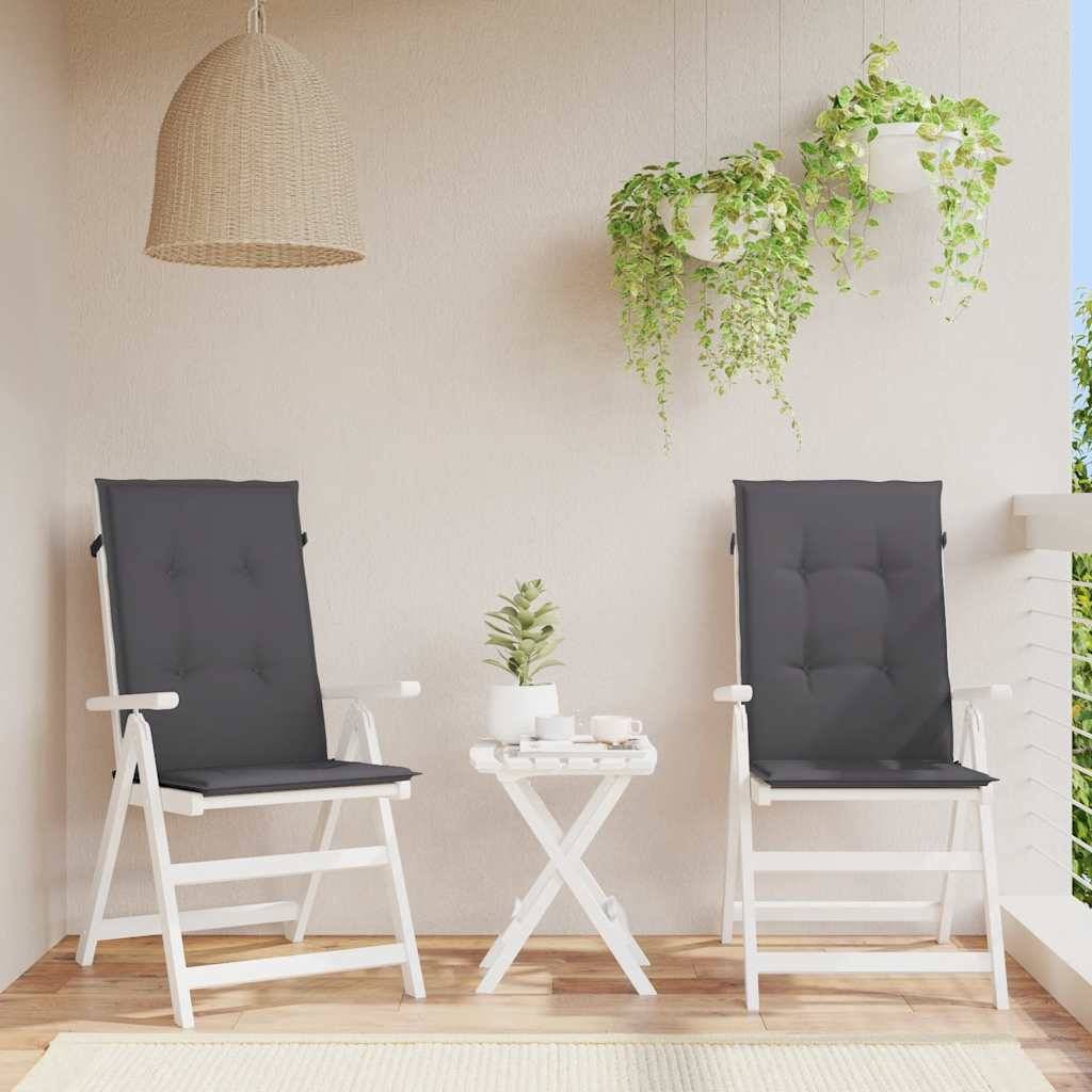 Coussins de chaise de jardin dossier haut polyester anthracite 120 x 50 x 2 cm - PANGIVO - Image 1