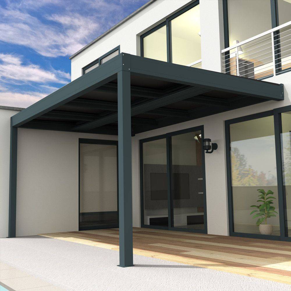 Intersun - Pergola solaire photovoltaïque HELIOLITE 5,788x3,999m 10 panneaux (Gris anthracite RAL 7016) - Imagen 1