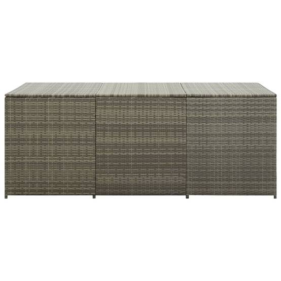 Coffre de rangement - Boîte de rangement extérieure - Coffre de jardin résine tressée 180x90x70 cm gris - Image 3