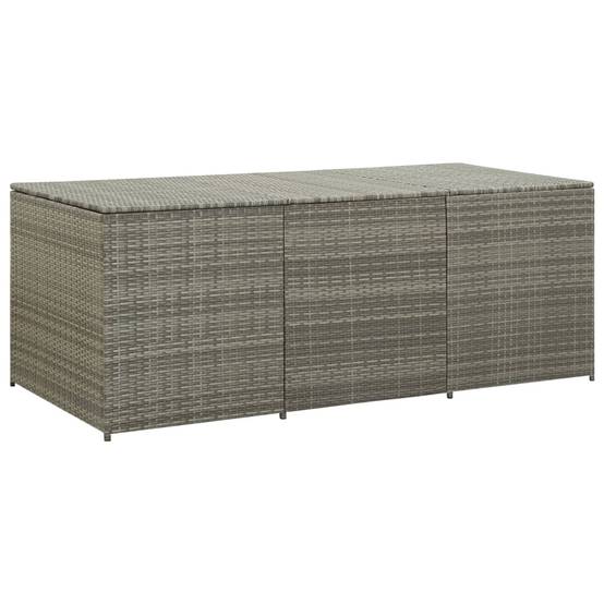 Coffre de rangement - Boîte de rangement extérieure - Coffre de jardin résine tressée 180x90x70 cm gris - Image 2