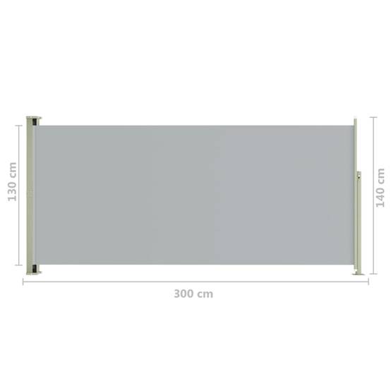 Helloshop26 - Auvent paravent store brise-vue latéral rétractable de patio jardin terrasse balcon protection visuelle écran 140 x 300 cm gris - Imagen 6