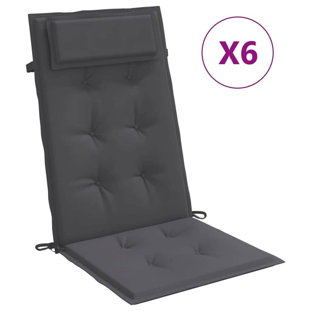 ComfortXL - Lot de 6 Coussins pour Chaise de Jardin Dossier Haut Tissu Oxford Imperméable Salon de Jardin Anthracite 120x50cm – ComfortXL Outdoor Living - Image 2