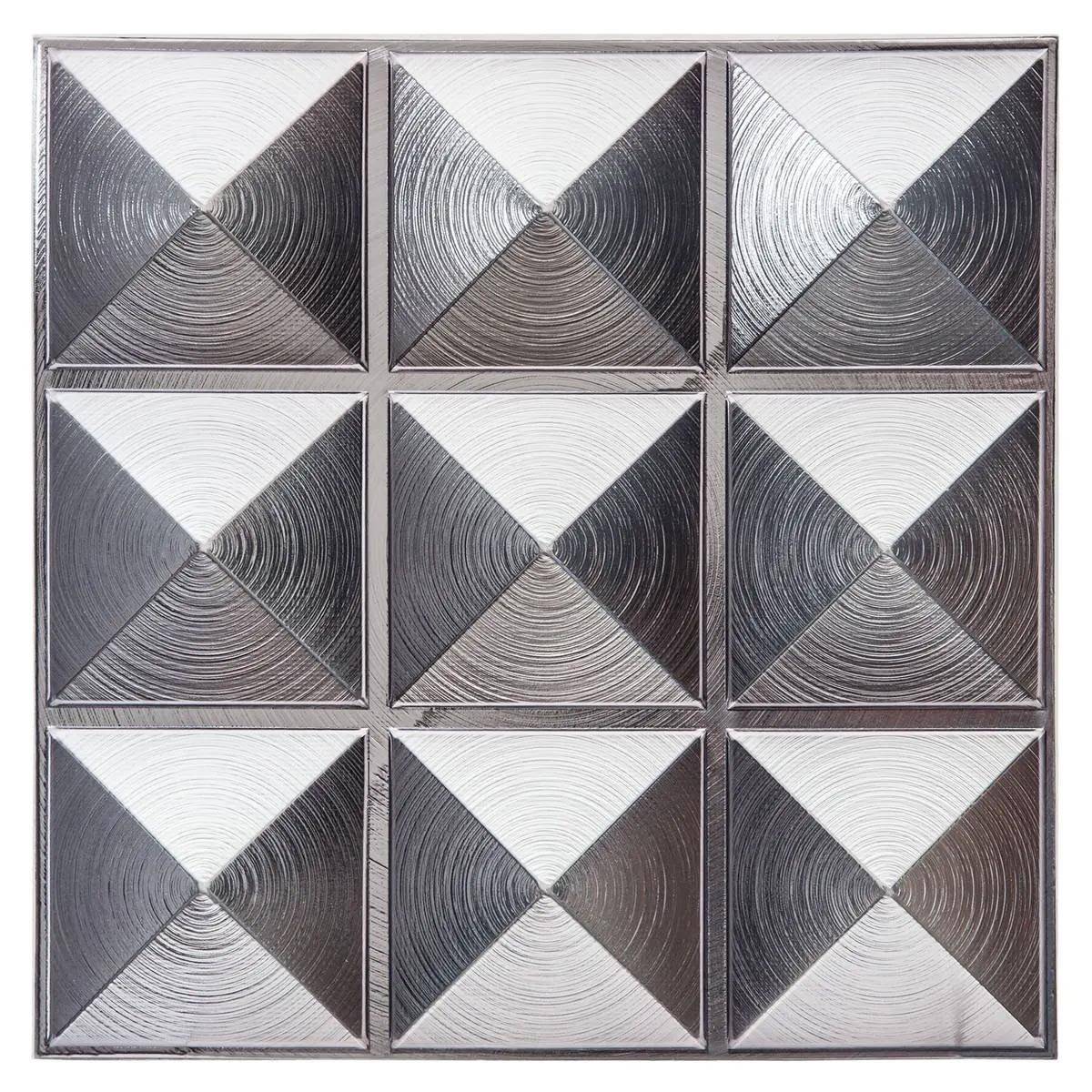 Lot de 6 Stickers Mureaux "Piky" 30x30cm Argent - Image 1