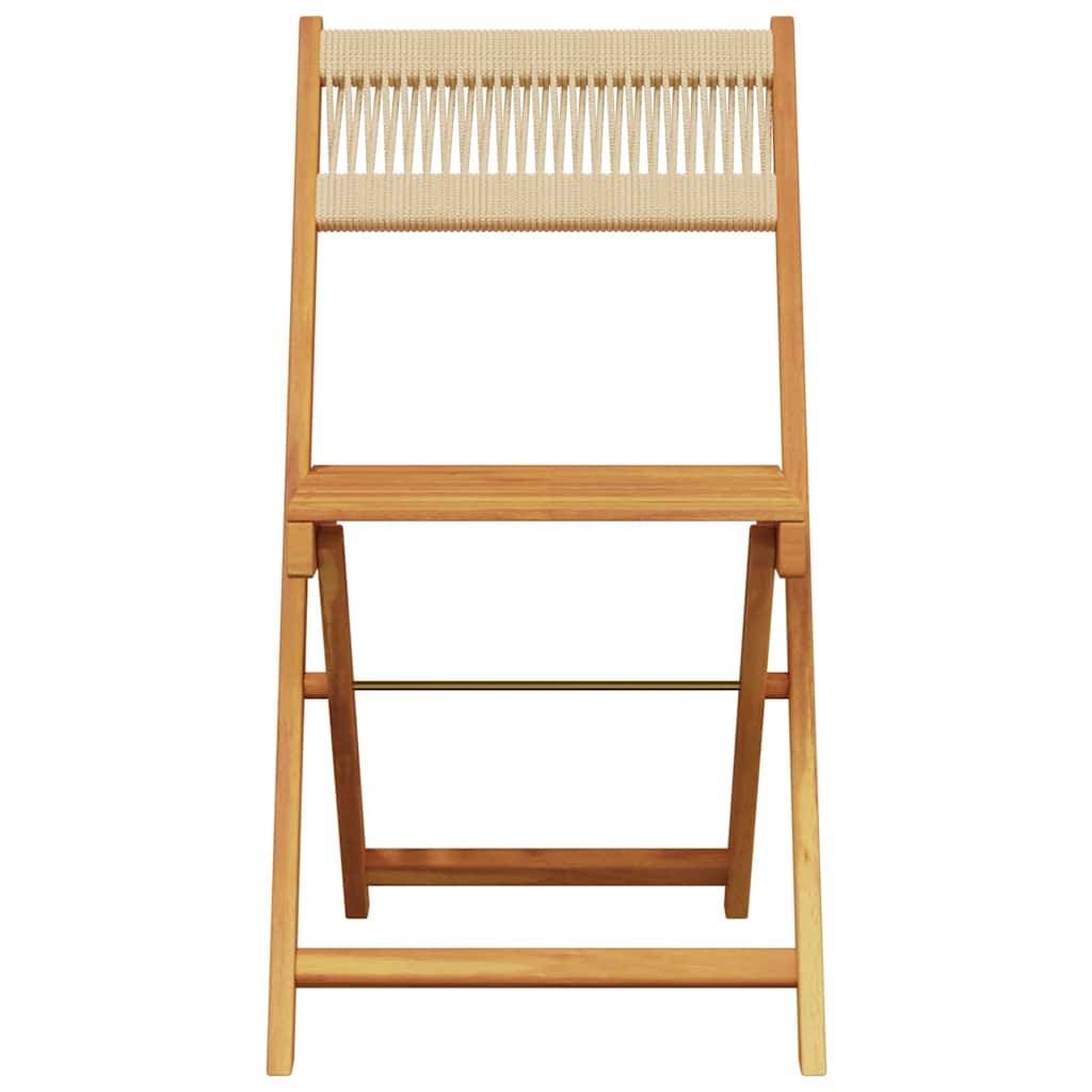 Vidaxl - Ensemble de bistro 3 pcs-Salons de jardin beige polypropylène et bois massif 148303 - Image 4