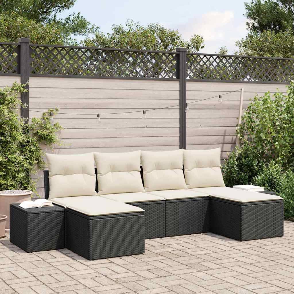 ComfortXL - Salon de jardin 6 places en polyrotin design modulable pour terrasse Noir – ComfortXL Outdoor Living - Image 1