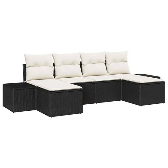 ComfortXL - Salon de jardin 6 places en polyrotin design modulable pour terrasse Noir – ComfortXL Outdoor Living - Image 2