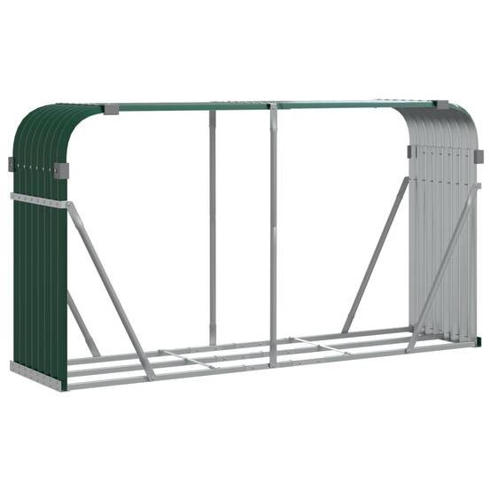 Range-bûches en acier galvanisé pour jardin 234x45x100 cm Vert – ComfortXL Outdoor Living - Image 2