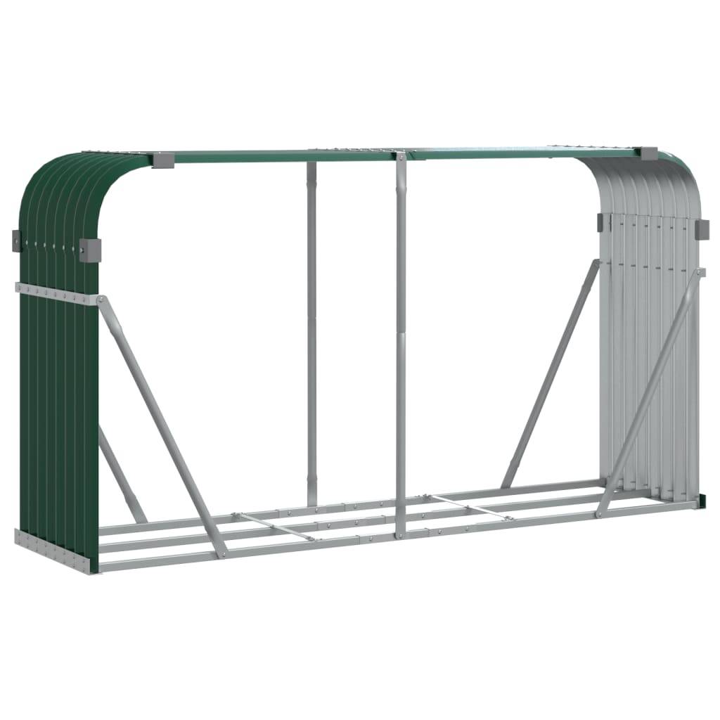 Range-bûches en acier galvanisé pour jardin 234x45x100 cm Vert – ComfortXL Outdoor Living - Image 2