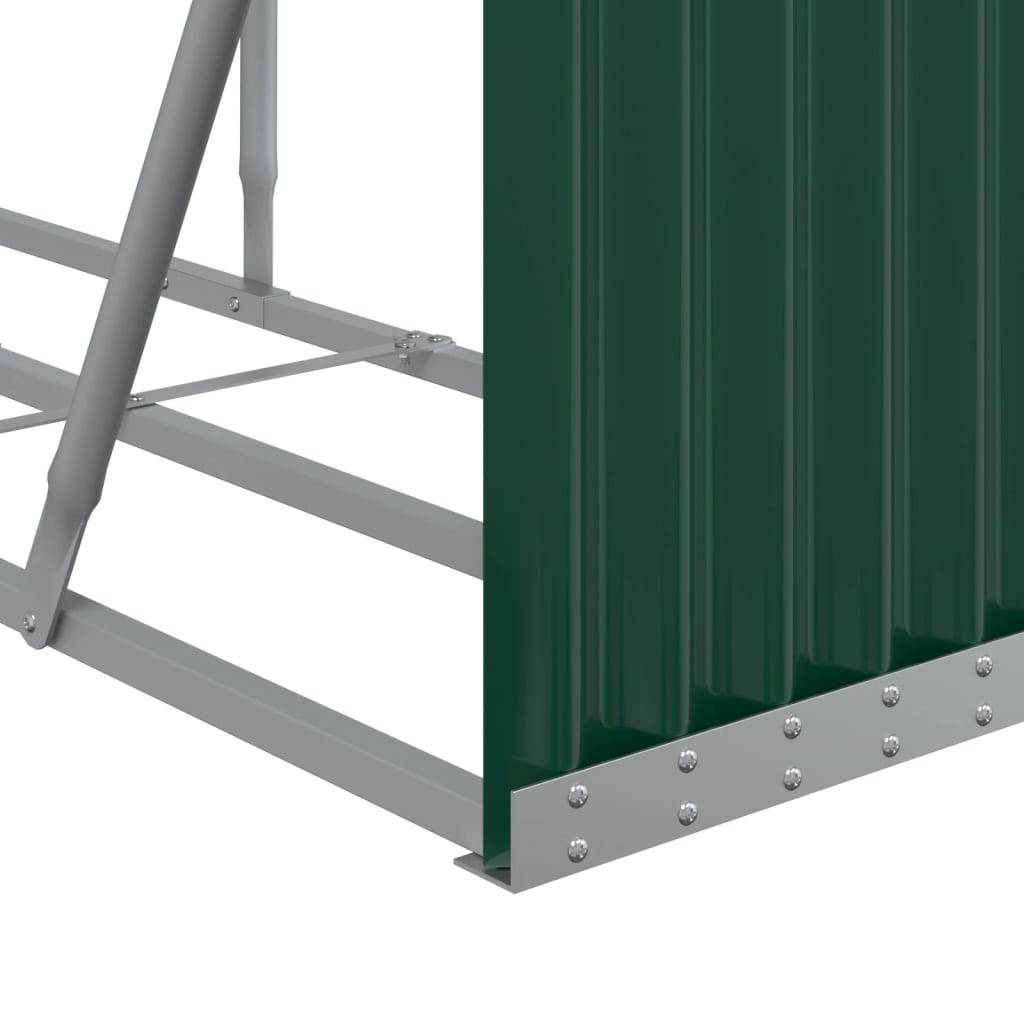 Range-bûches en acier galvanisé pour jardin 234x45x100 cm Vert – ComfortXL Outdoor Living - Image 7
