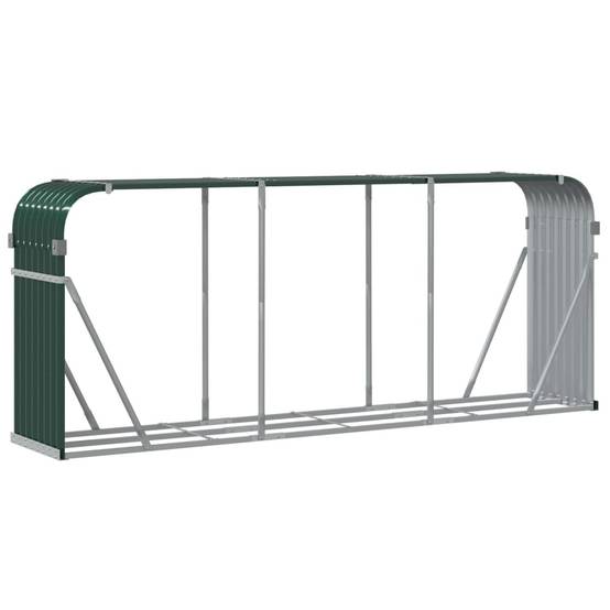 Range-bûches en acier galvanisé pour jardin 234x45x100 cm Vert – ComfortXL Outdoor Living - Image 6