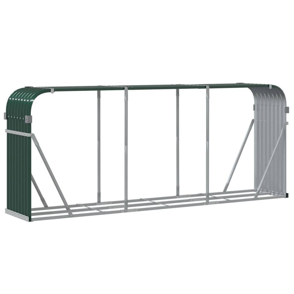 Range-bûches en acier galvanisé pour jardin 234x45x100 cm Vert – ComfortXL Outdoor Living - Image 6