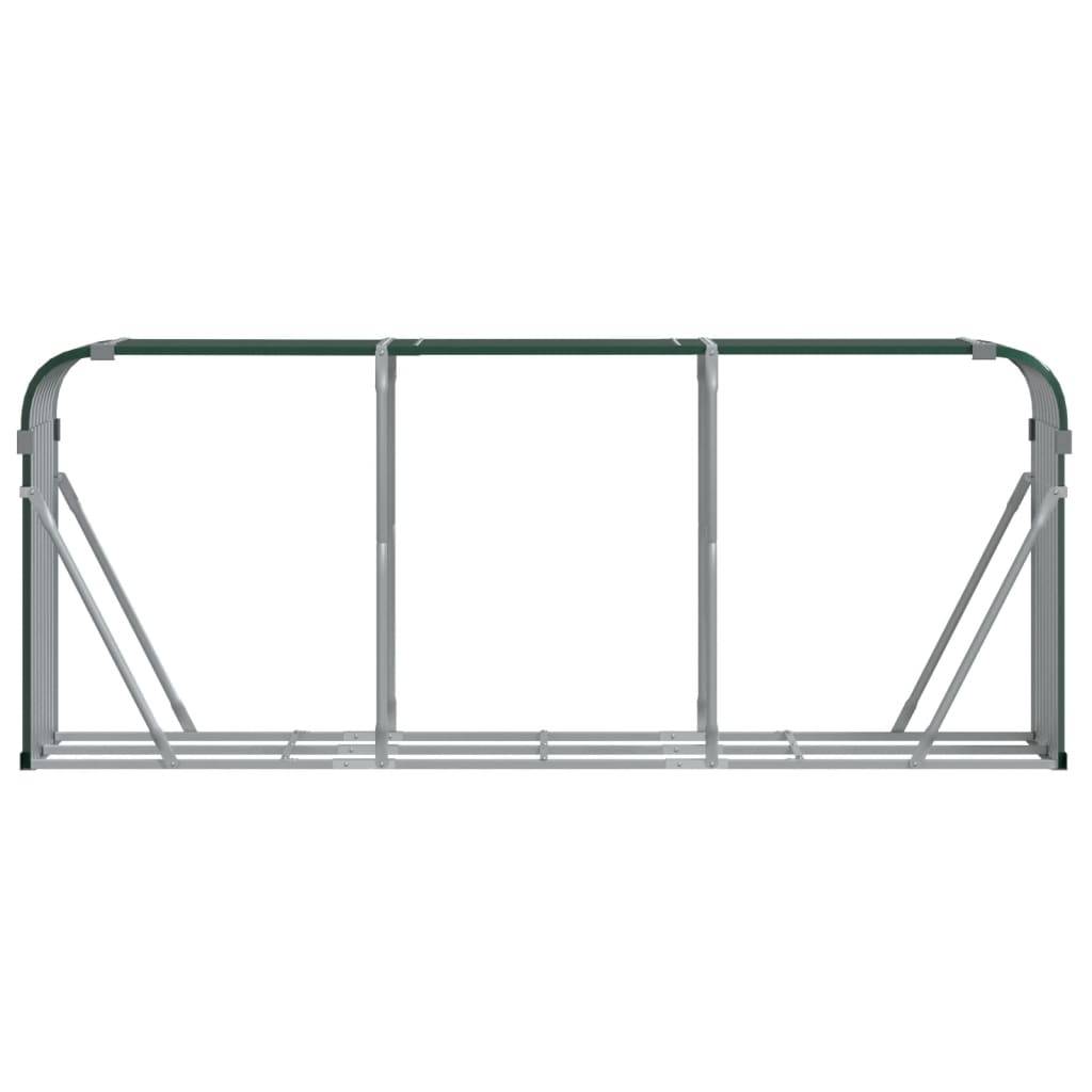 Range-bûches en acier galvanisé pour jardin 234x45x100 cm Vert – ComfortXL Outdoor Living - Image 4