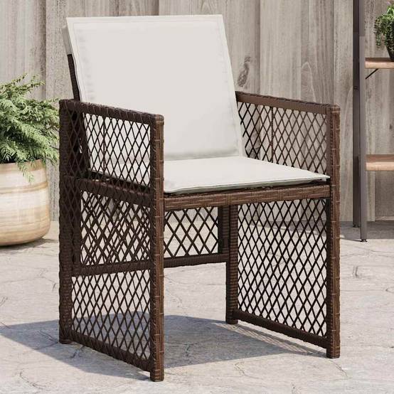 Chaise bois composite 4 places rotin marron 50,5 x 54 x 79 cm - Prolenta premium p3125.6 - Image 2