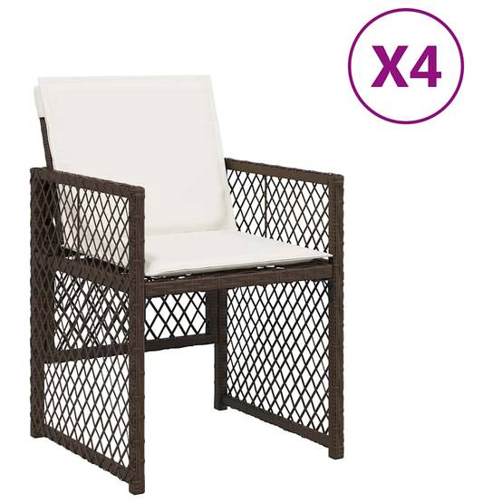 Chaise bois composite 4 places rotin marron 50,5 x 54 x 79 cm - Prolenta premium p3125.6 - Image 1