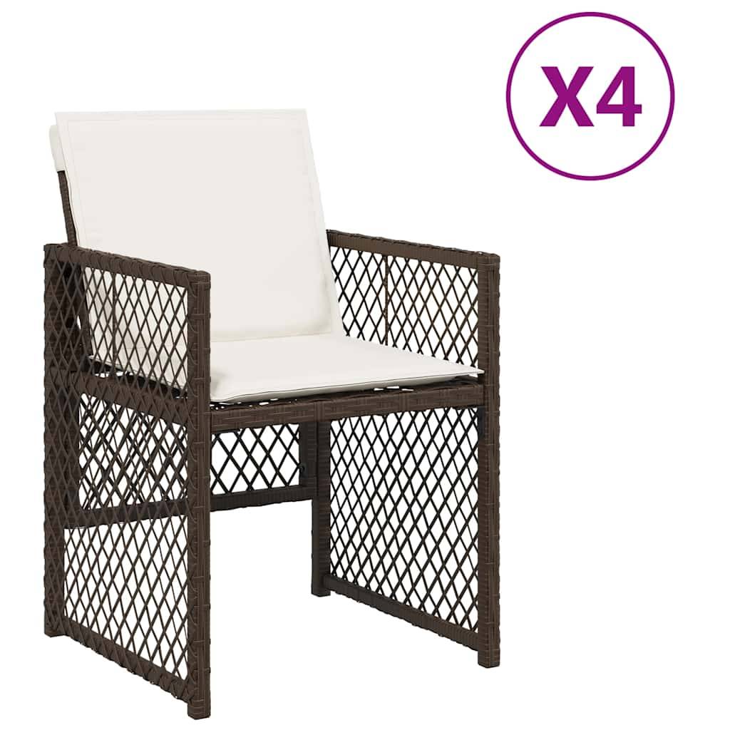 Chaise bois composite 4 places rotin marron  50,5 x 54 x 79 cm  - Prolenta premium  p3125.6 - Image 1