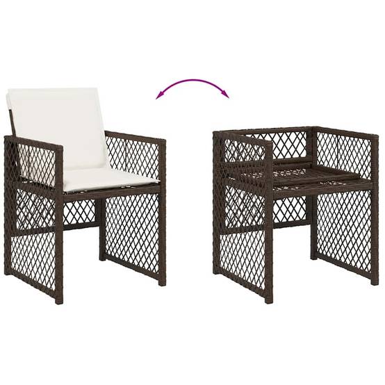 Chaise bois composite 4 places rotin marron 50,5 x 54 x 79 cm - Prolenta premium p3125.6 - Image 8