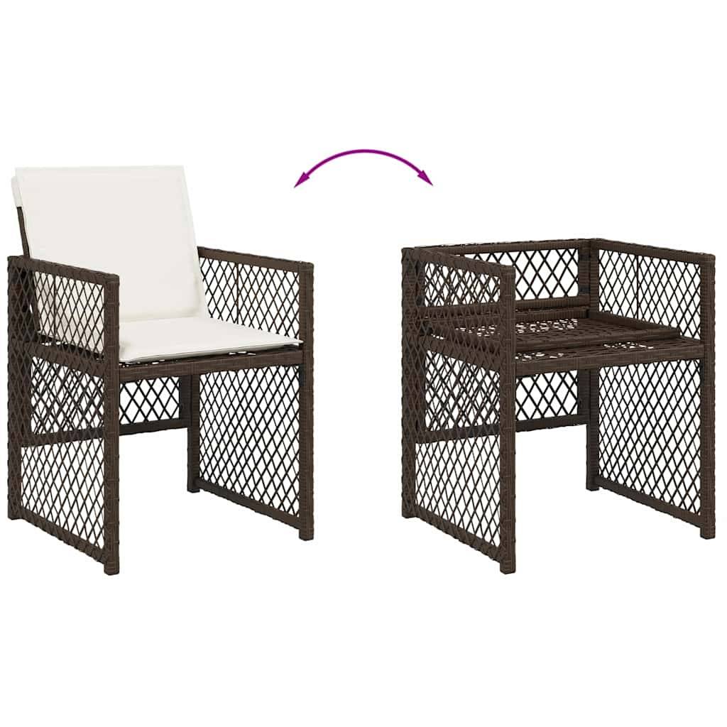 Chaise bois composite 4 places rotin marron  50,5 x 54 x 79 cm  - Prolenta premium  p3125.6 - Image 8