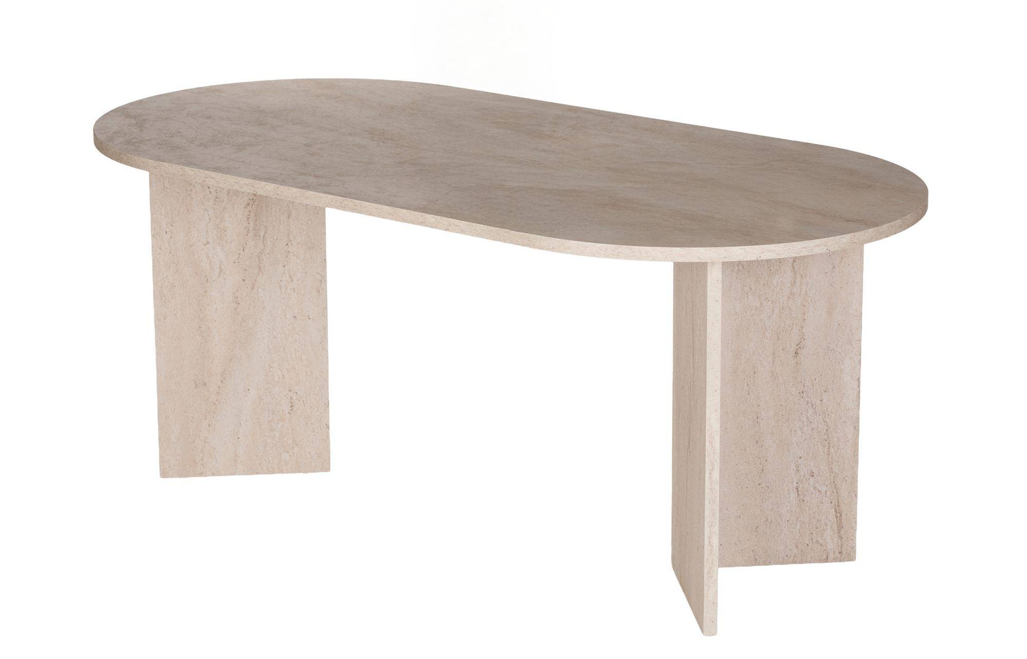 Hanah Home - Table à Manger En Bois "sablin" - 180 X 89 X 75 Cm - Travertin -hanah Home - Image 1