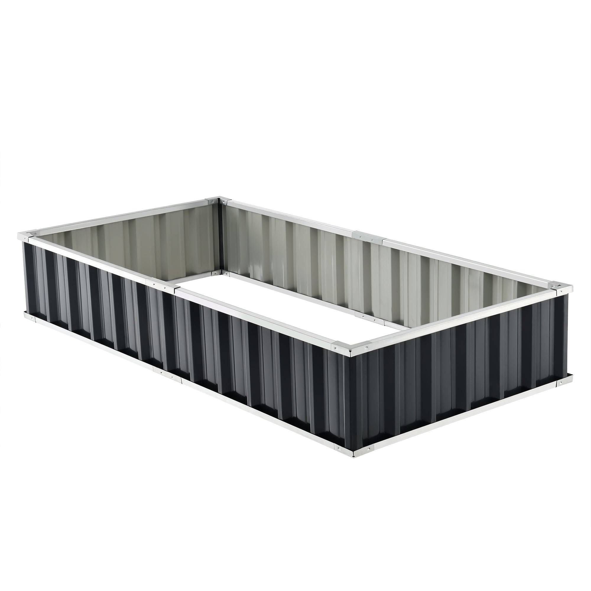 Helloshop26 - Jardinière rectangulaire acier galvanisé 174 x 90 x 30 cm anthracite - Imagen 1