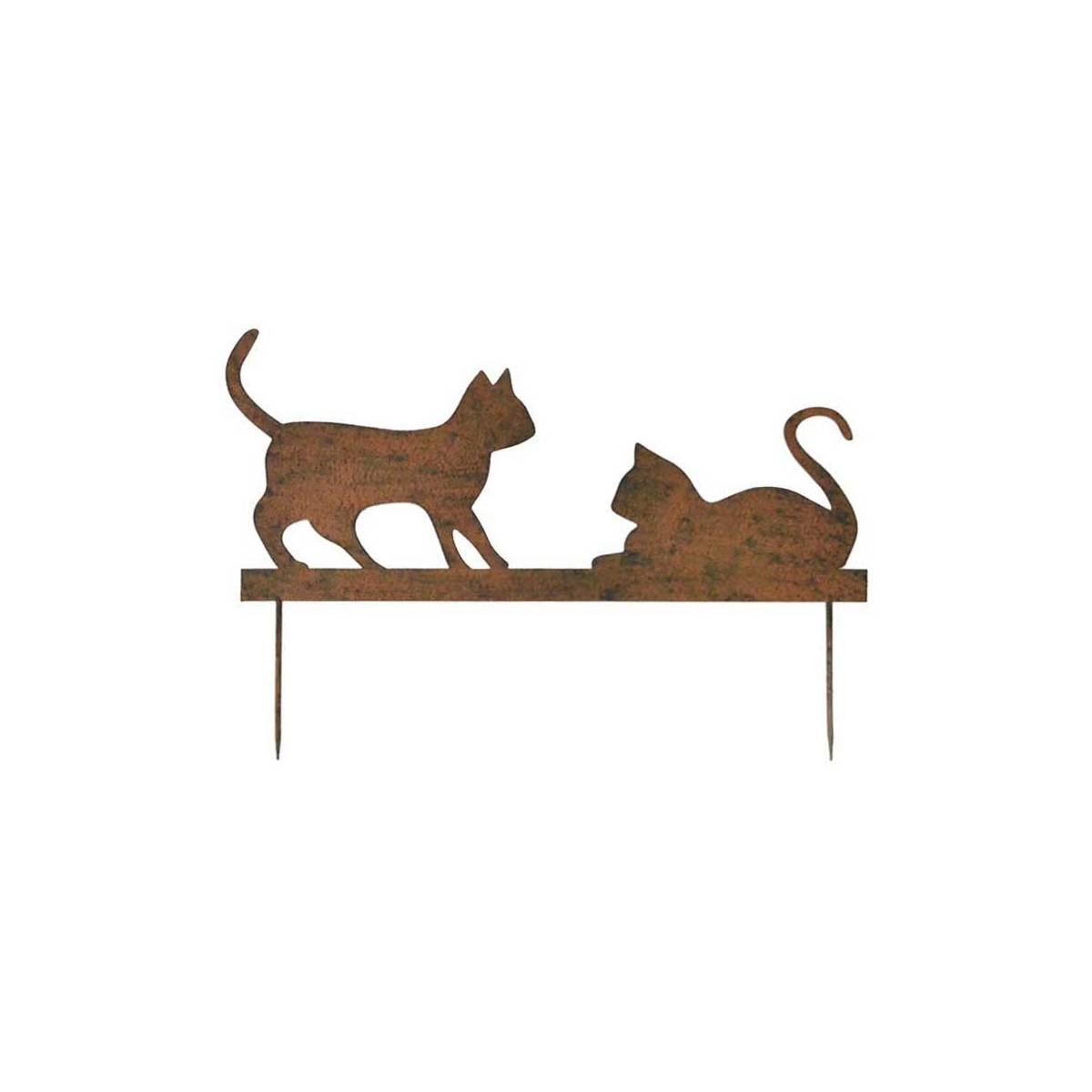 La Grande Prairie - Silhouette en fer Chats sur piques 2 chats La Grande Prairie - Imagen 1