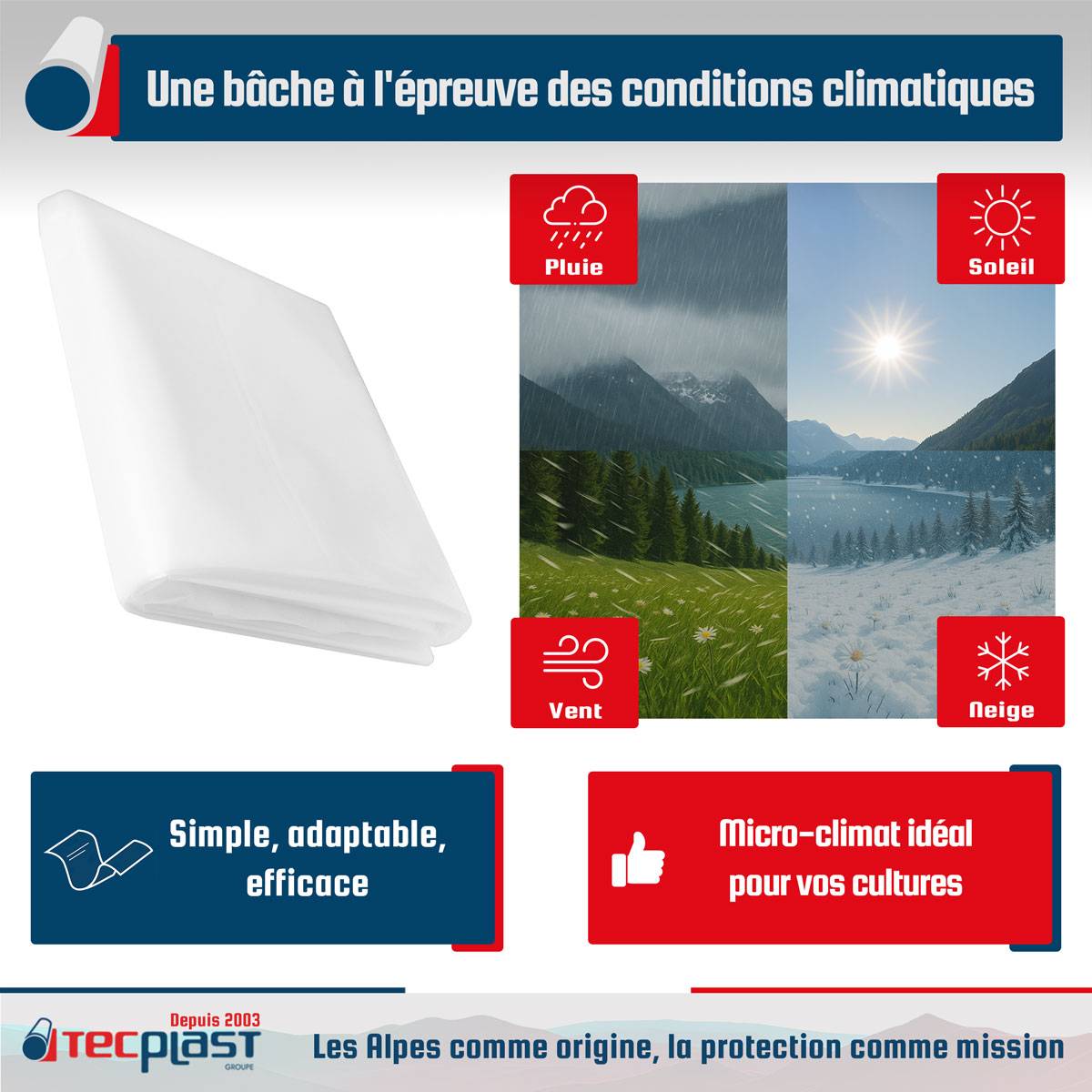 Bâche Serre 1,5x15 m 150SE - Film plastique transparent pour serre de jardin - Haute Qualité - Made in France TECPLAST - Image 3