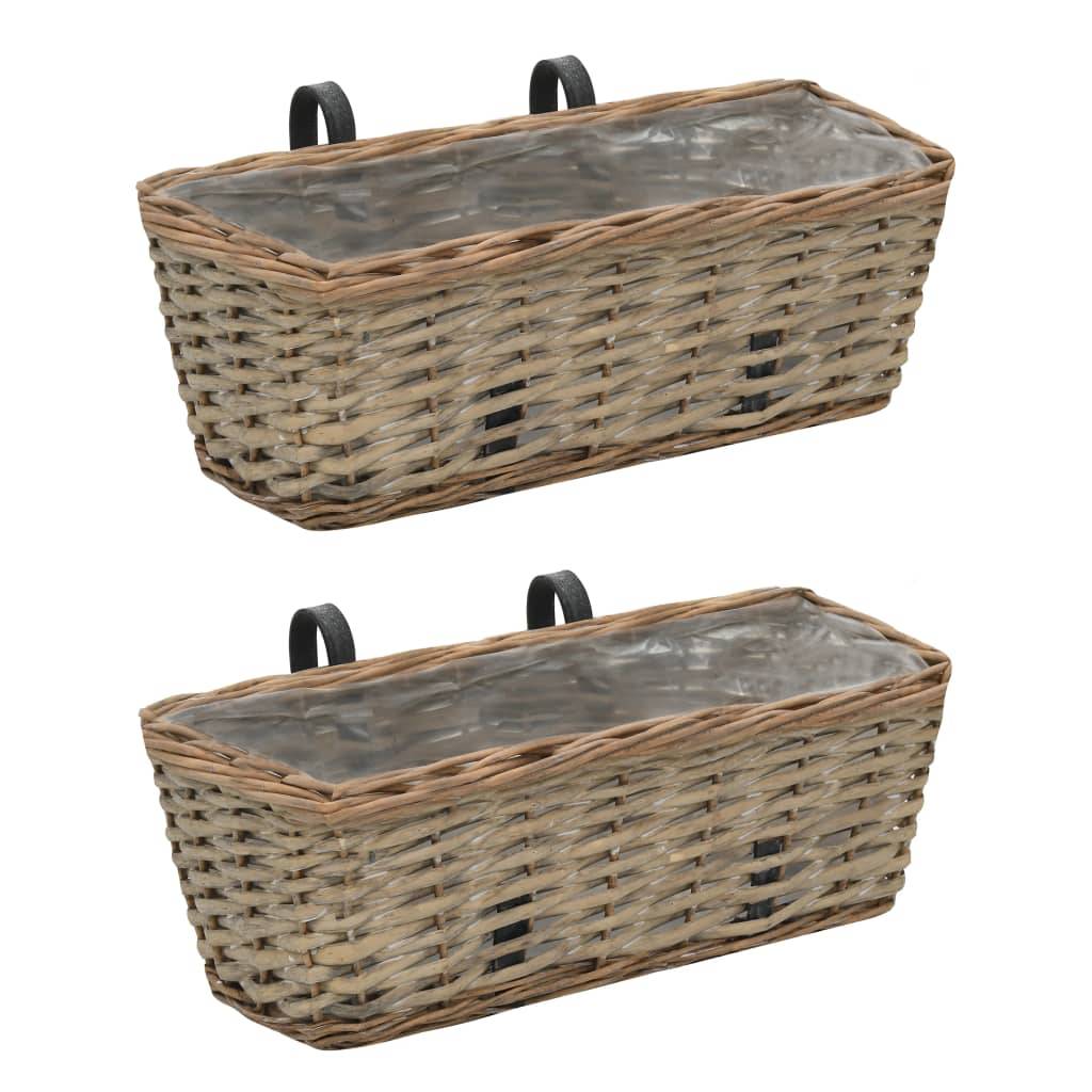 Prolenta Premium - Jardinière osier marron 40 x 16 x13 cm - Prolenta premium p319.1 - Image 2