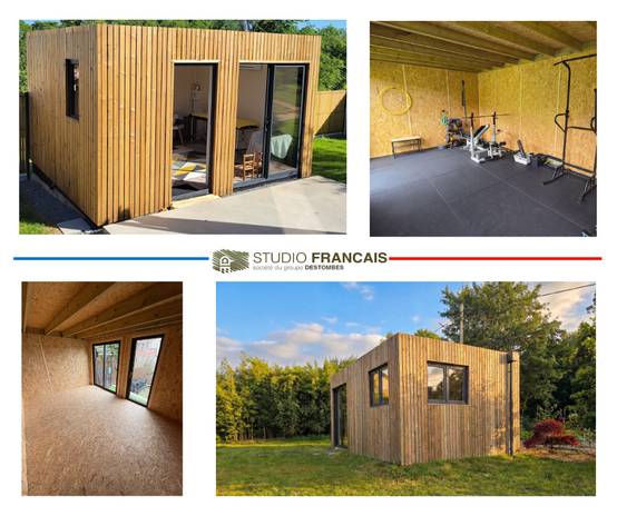 Sans Marque - Extension maison en bois en bois 5,5 x 3,5 x 2,7 m avec plancher isolé - Image 7