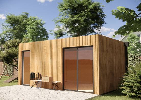 Sans Marque - Extension maison en bois en bois 5,5 x 3,5 x 2,7 m avec plancher isolé - Image 6