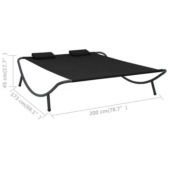 Vidaxl - Chaise longue d'extérieur tissu noir vidaXL 313529 - Image 3