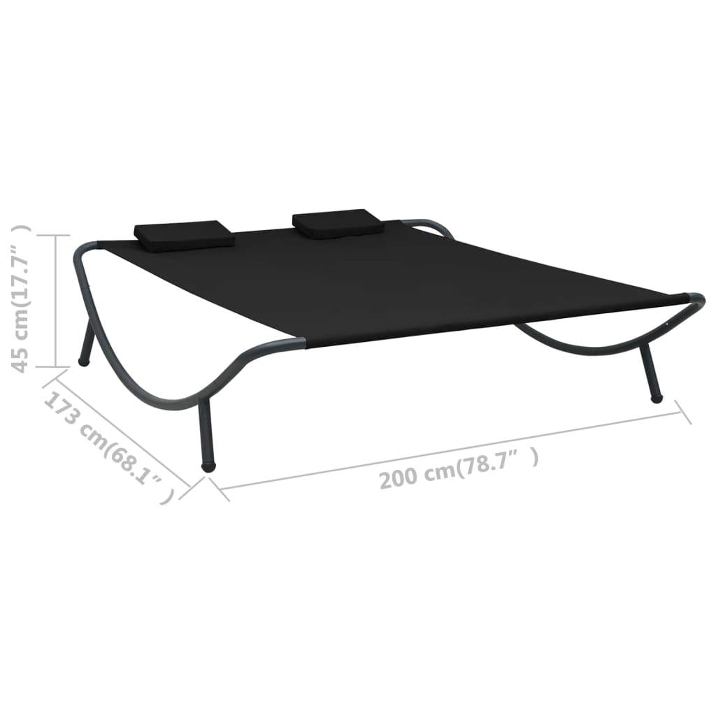 Vidaxl - Chaise longue d'extérieur tissu noir vidaXL 313529 - Image 3