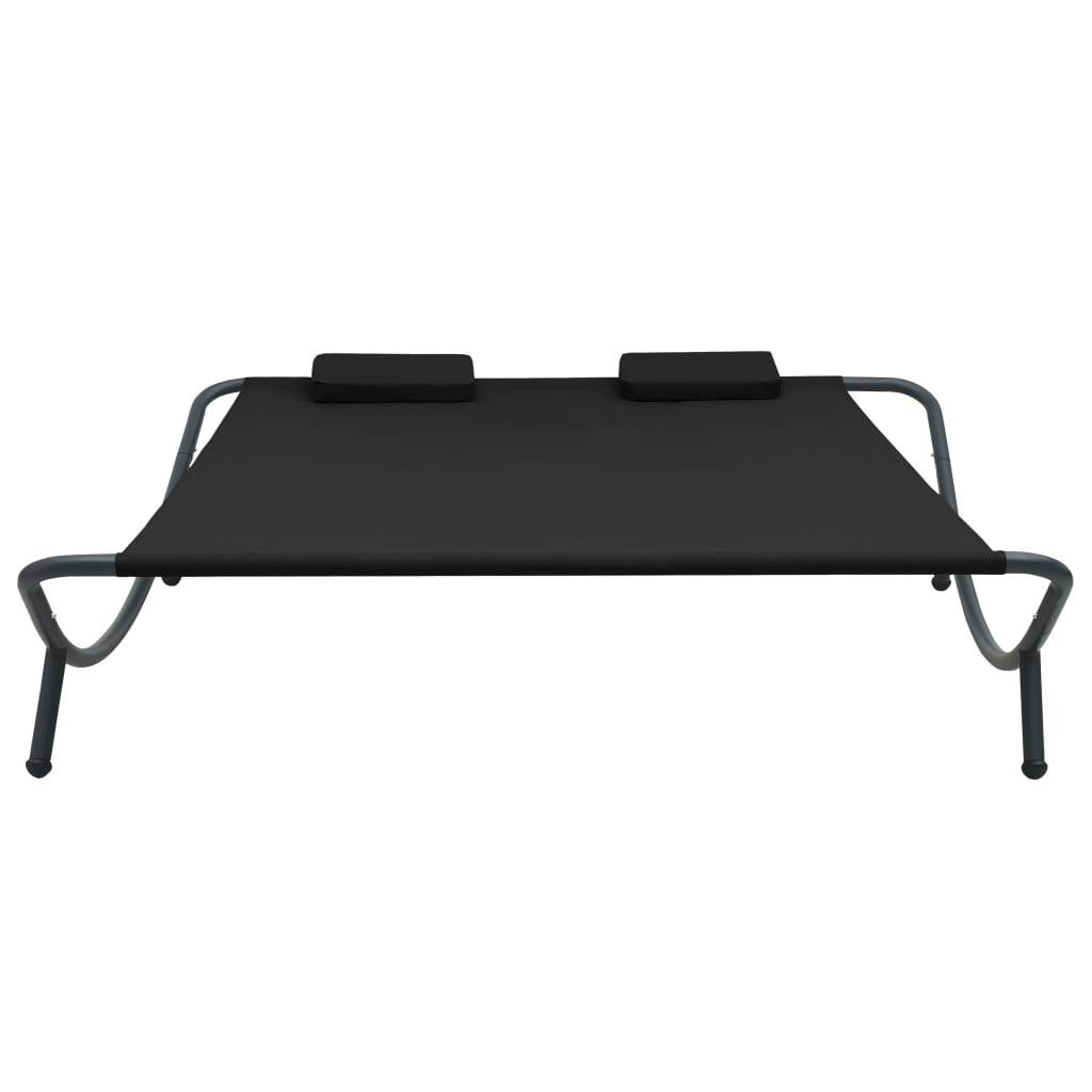 Vidaxl - Chaise longue d'extérieur tissu noir vidaXL 313529 - Image 2