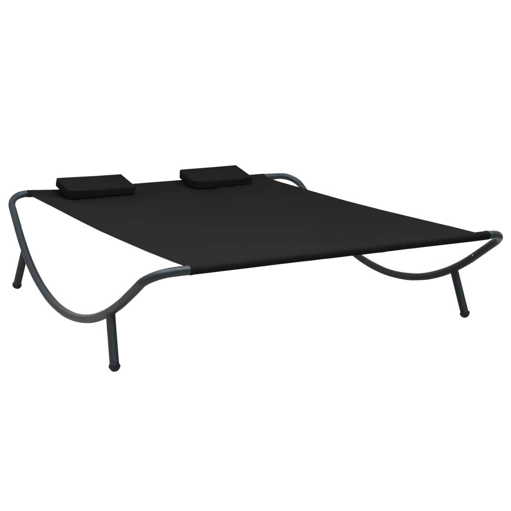 Vidaxl - Chaise longue d'extérieur tissu noir vidaXL 313529