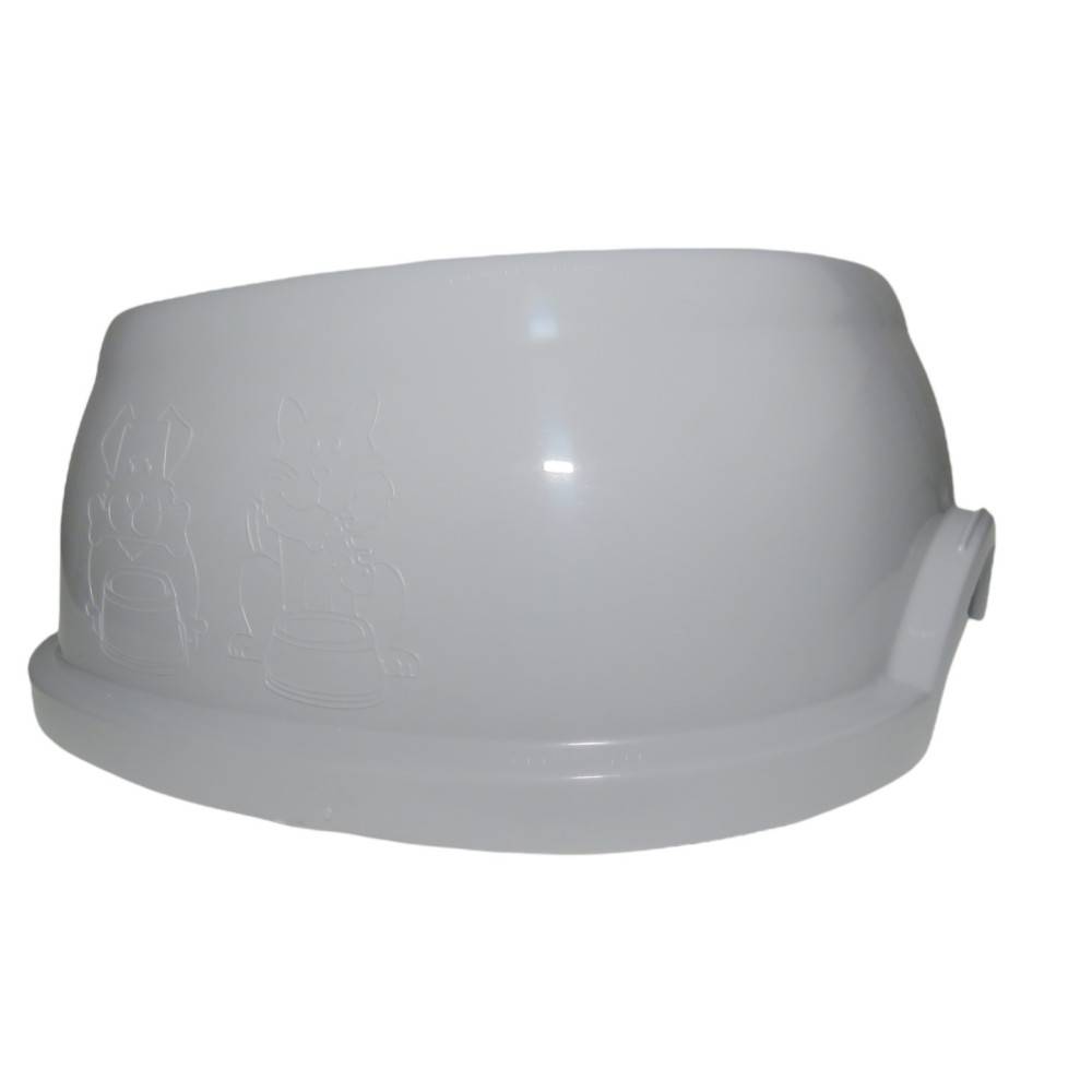 Ecuelle carrée 600 ml, gris en plastique, pour chat et chien - Imagen 3