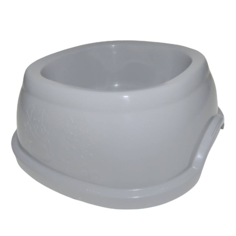 Ecuelle carrée 600 ml, gris en plastique, pour chat et chien - Imagen 4