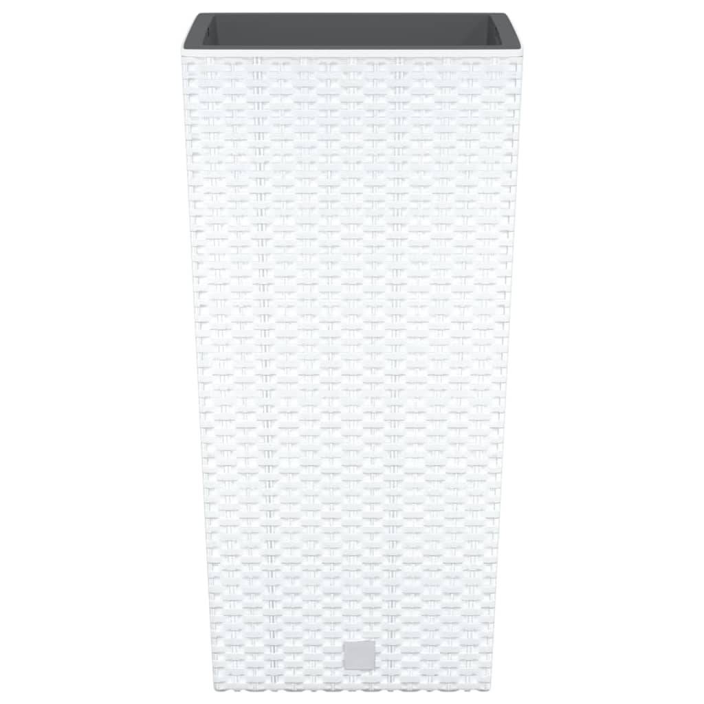 Helloshop26 - Jardinière bac lit surélevé plantes fleurs terrasse jardin et intérieur amovible 11/26,5 L rotin PP blanc - Image 3