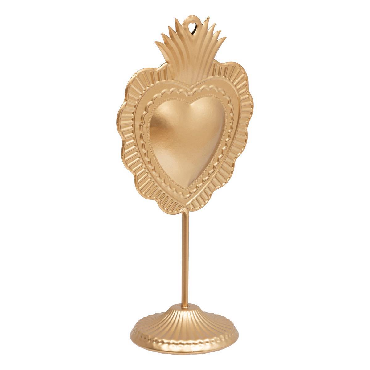 Atmosphera - Déco à poser cœur "The floral" H35cm or - Atmosphera Créateur d'intérieur - Imagen 1