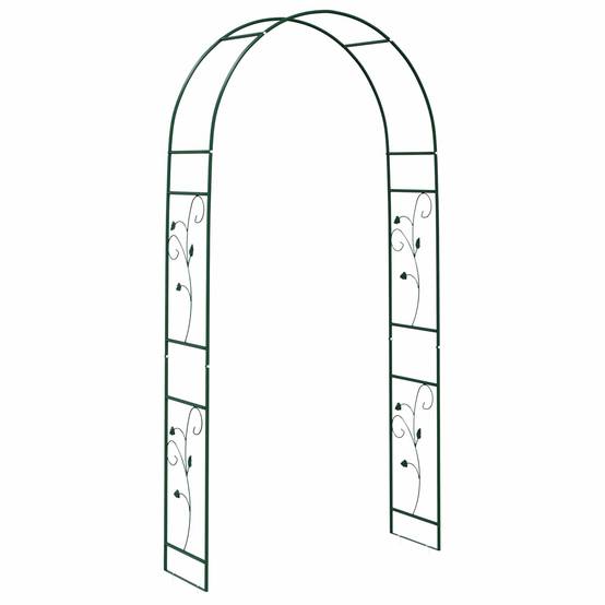 Arche de jardin Métal Vert Design Floral Classique Décoration Extérieure 115cm - ComfortXL Outdoor Living - Image 2