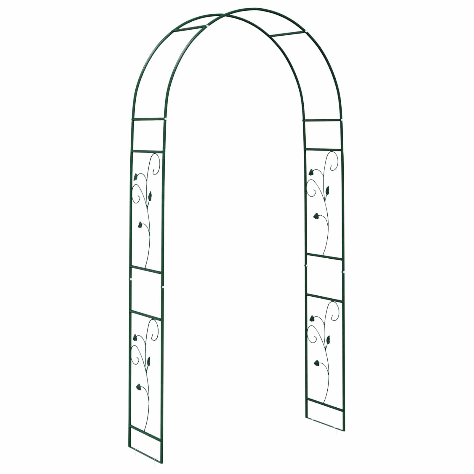 Arche de jardin Métal Vert Design Floral Classique Décoration Extérieure 115cm - ComfortXL Outdoor Living - Image 2