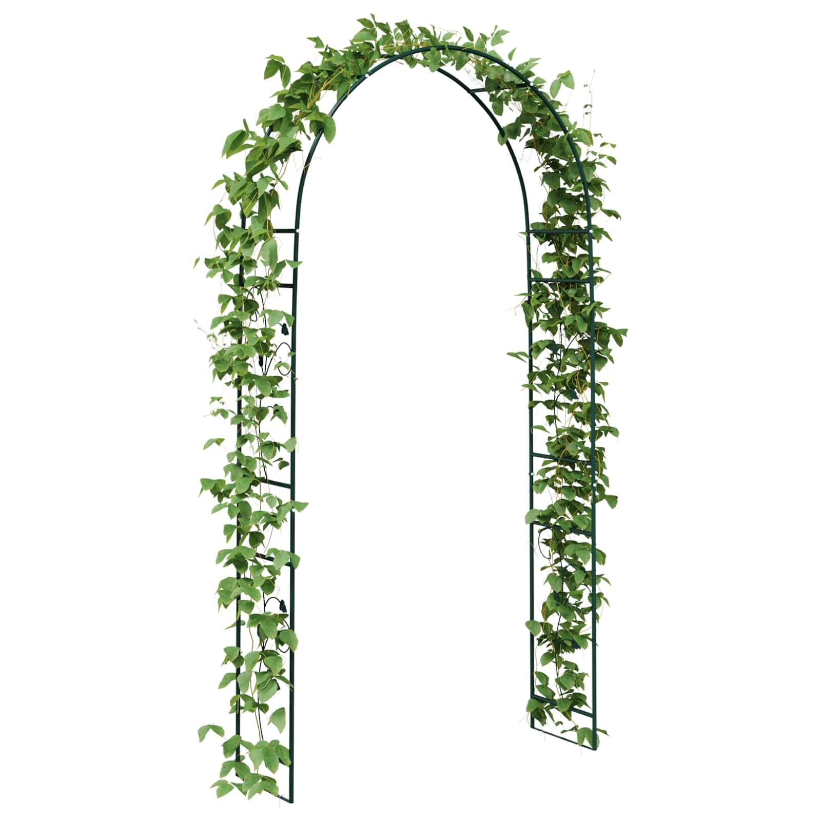 Arche de jardin Métal Vert Design Floral Classique Décoration Extérieure 115cm - ComfortXL Outdoor Living - Image 3