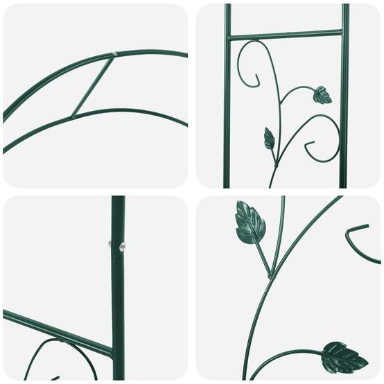 Arche de jardin Métal Vert Design Floral Classique Décoration Extérieure 115cm - ComfortXL Outdoor Living - Image 8