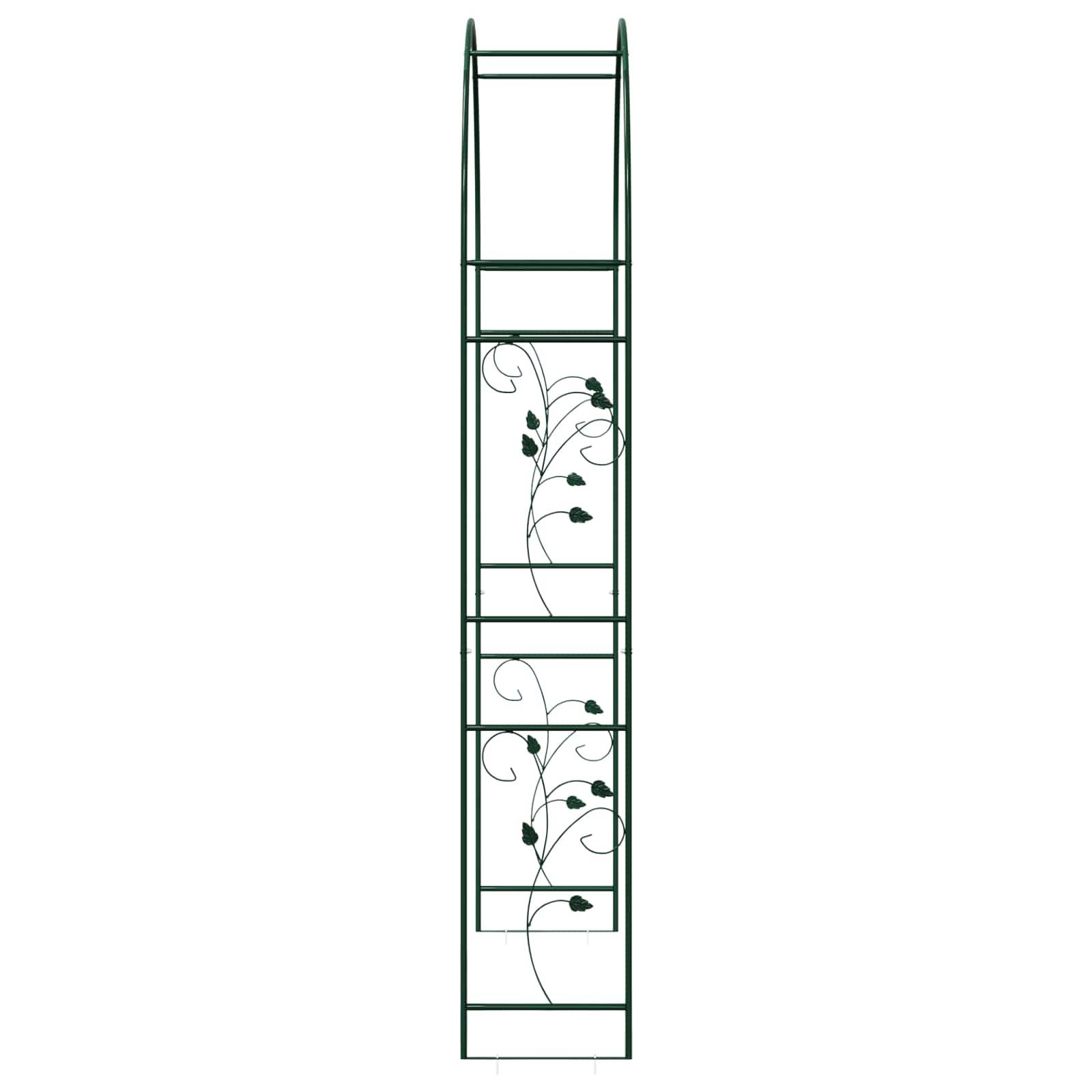 Arche de jardin Métal Vert Design Floral Classique Décoration Extérieure 115cm - ComfortXL Outdoor Living - Image 6