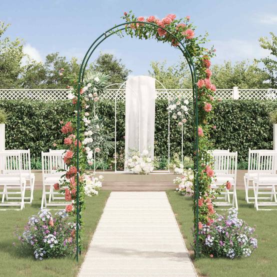 Arche de jardin Métal Vert Design Floral Classique Décoration Extérieure 115cm - ComfortXL Outdoor Living - Image 4