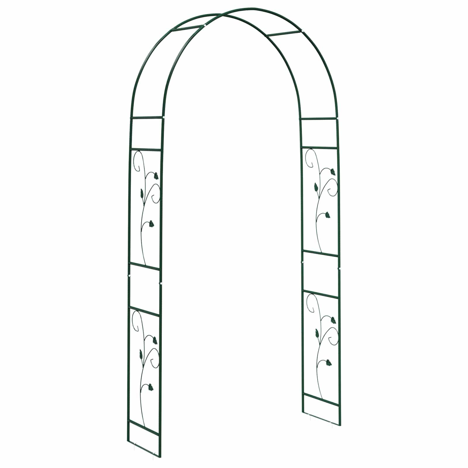 Arche de jardin Métal Vert Design Floral Classique Décoration Extérieure 115cm - ComfortXL Outdoor Living - Image 7